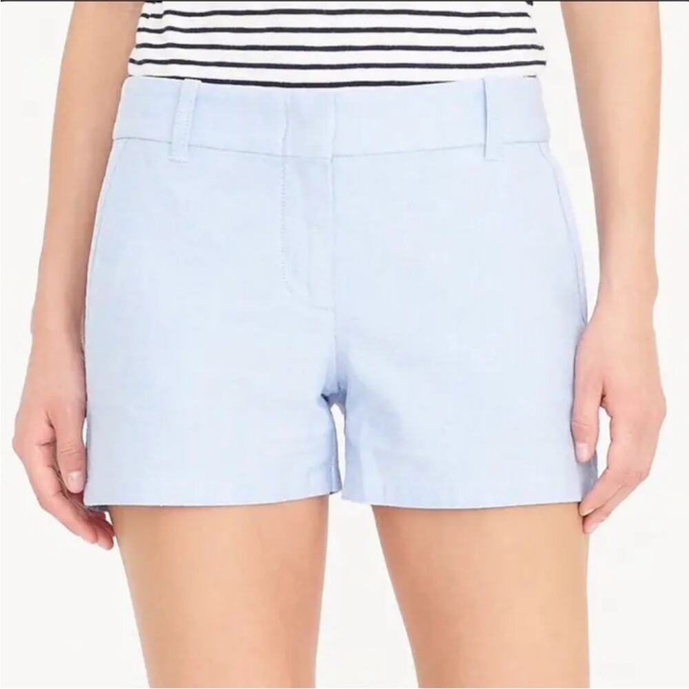 J Crew Short Size 4 Classic Oxford light Blue 100% Cotton Summer Preppy